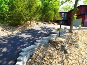 This landscaped driveway provides a nice upgrade for the home.