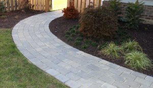 Attractive cobble-style walkway with keystone pavers.
