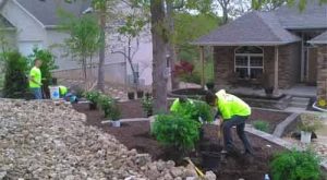 Hardscaping construction at Lake of the Ozarks